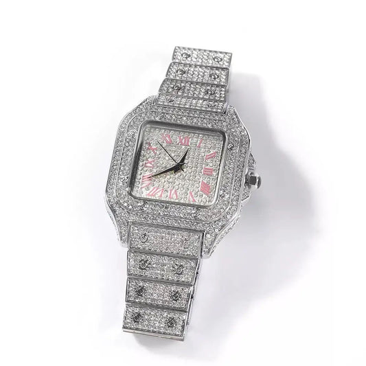 Pink Face Luxury Diamond Watch