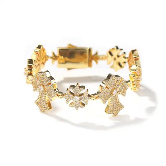 Iced Out Chrome Bracelet “gold”