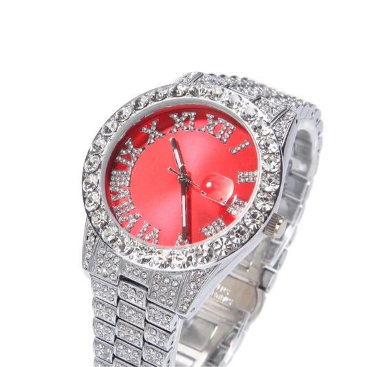 Diamond Circle Watch "Red"