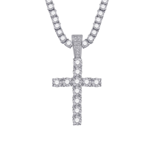 Diamond Cross Tennis Necklace