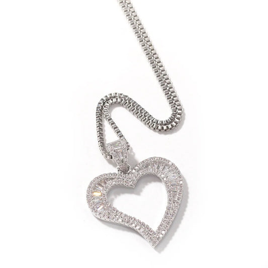 Diamond Love Necklace Silver
